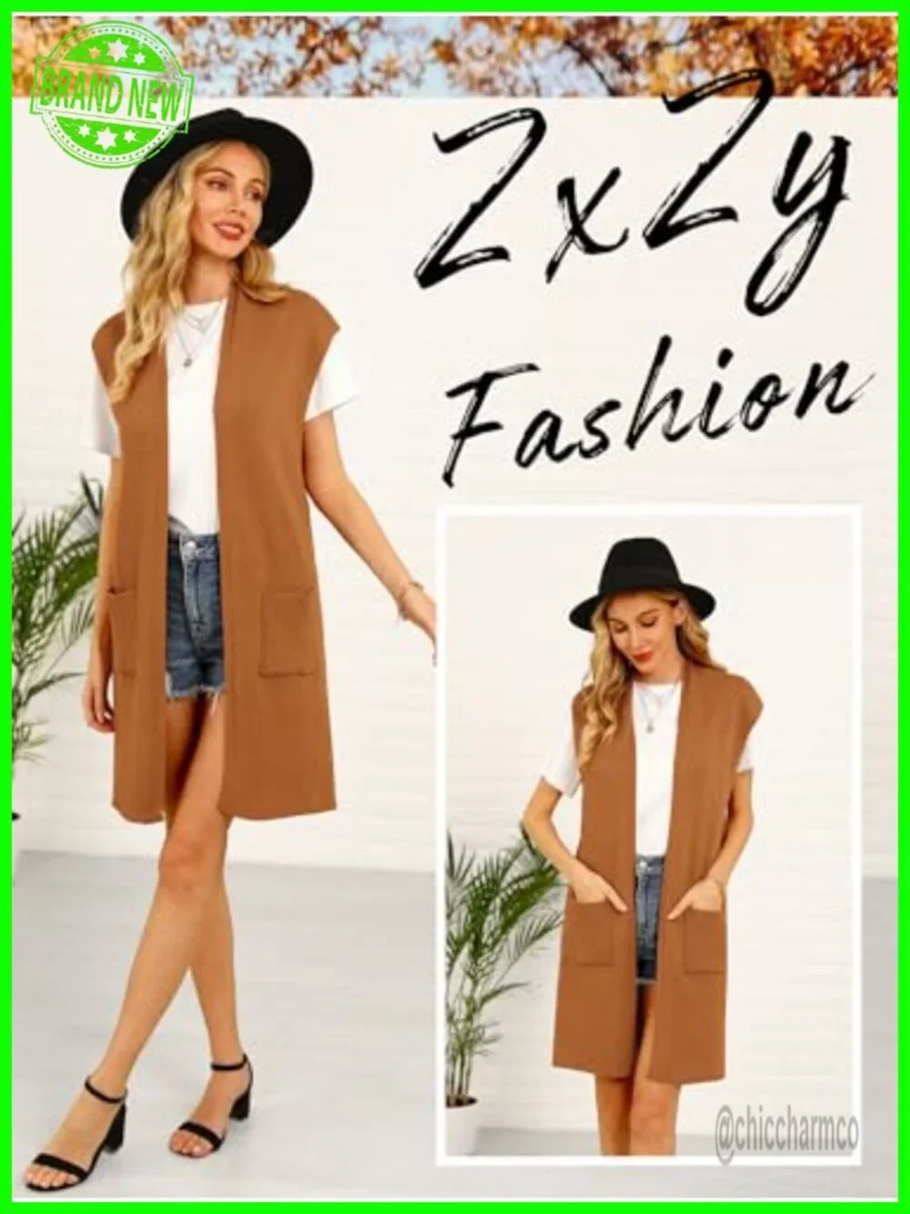 Sleeveless Knit Cardigan Open Front Duster Vest Lightweight Casual